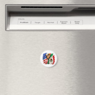 Hispanic Heritage Month USA Mexico Flag Magnet