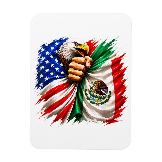 Hispanic Heritage Month USA Mexico Flag Magnet (Vertical)