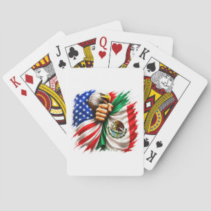 Hispanic Heritage Month USA Mexico Flag Playing Cards
