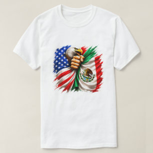 Hispanic Heritage Month USA Mexico Flag T-Shirt