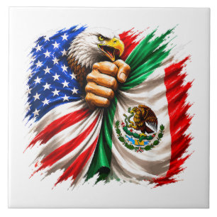 Hispanic Heritage Month USA Mexico Flag Tile
