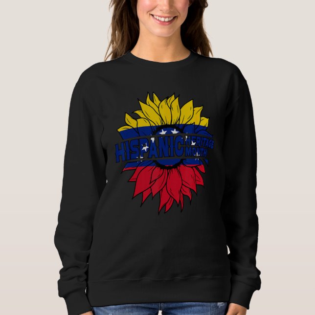 Hispanic Heritage Month Venezuela Flag Sunflower P Sweatshirt (Front)