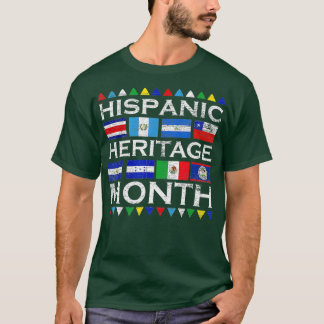 Hispanic Heritage Month Vintage Latino Countries F T-Shirt