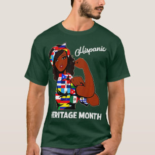 Hispanic Heritage Month Woman Latino Countries Fla T-Shirt