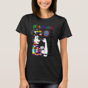 Hispanic Heritage Month Woman Latino Countries Fla T-Shirt