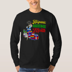 Hispanic Heritage Month Women Latino Country Flags T-Shirt