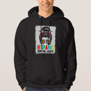 Hispanic Heritage Month Women Messy Bun All Countr Hoodie