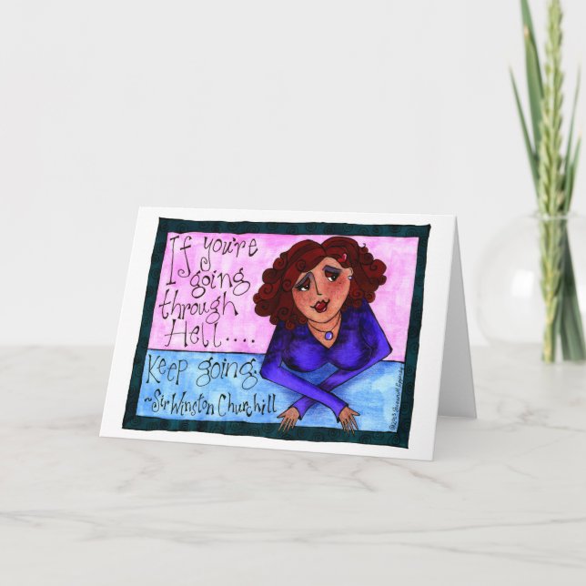 Hispanic Latina Girl Encouragement Inspiration Card (Front)