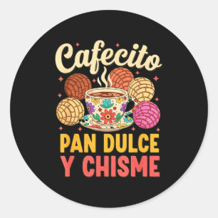 Hispanic mexican concha coffee cafecito pan dulce classic round sticker