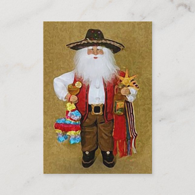 Hispanic Mexican Southwestern Texan Santa Claus Business Card (Front)