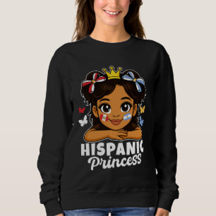 Hispanic Princess Girl Peru and Argentina Flag Her Sweatshirt