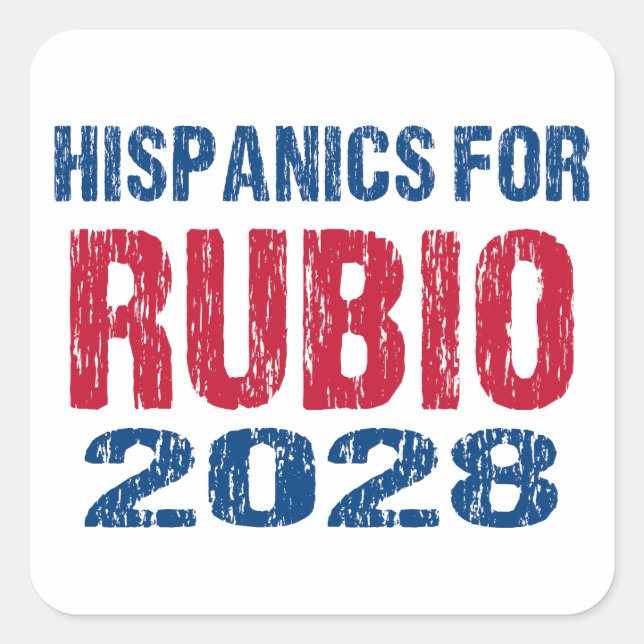 Hispanics for Rubio 2028 Square Sticker (Front)