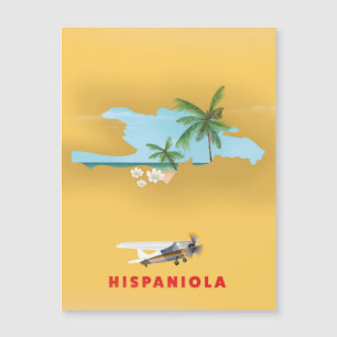 Hispaniola Map illustrated print.
