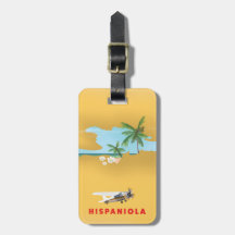 Hispaniola Map illustrated print.