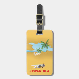 Hispaniola Map illustrated print. Luggage Tag
