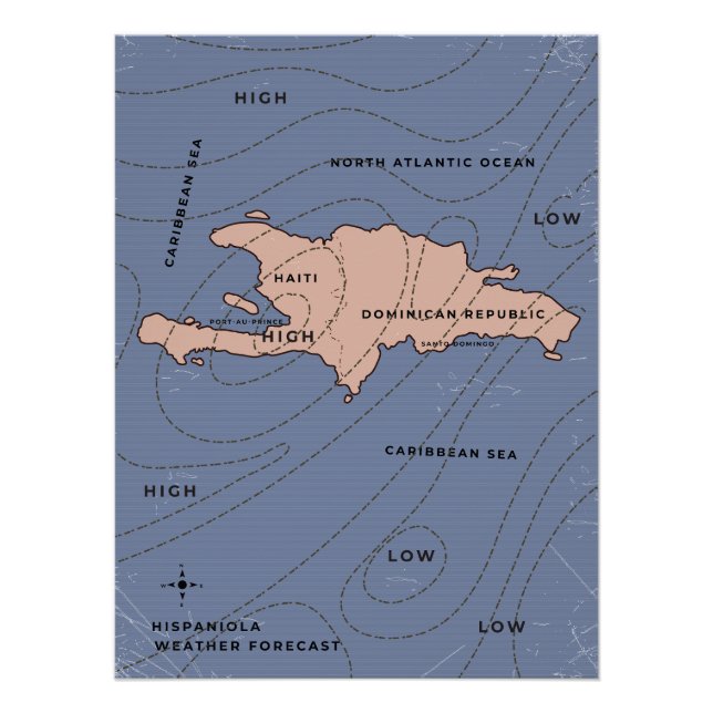 Hispaniola Weather map Poster (Front)