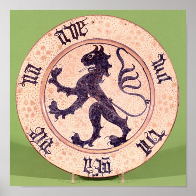 Hispano-Moresque dish, tin-glazed Poster (Front)