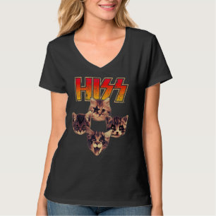 Hiss Cat  Cats Kittens Rock Music Cat  Hiss 12 T-Shirt