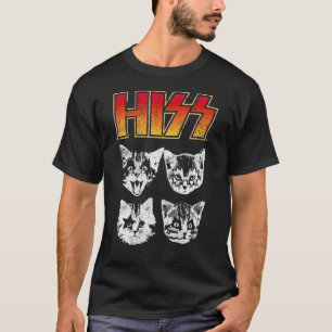 Hiss Cat  Cats Kittens Rock Music Cat  Hiss T-Shirt