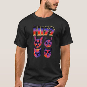 Hiss Cat  Cats Kittens Rock Music Cat  Hiss T-Shirt