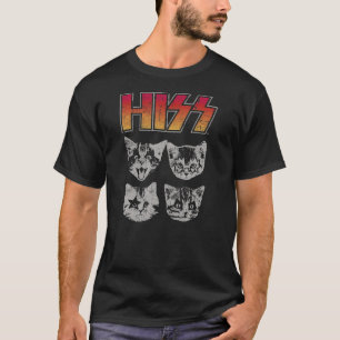 Hiss Cat Funny Cats Kittens Rock Music Cat Lover H T-Shirt