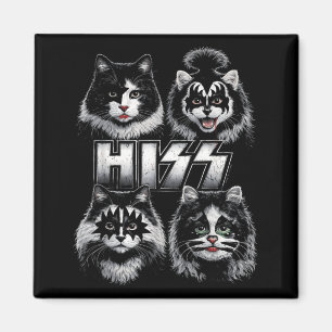 Hiss Cat Funny Kittens Rock Music Lovers Birthday Magnet