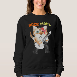 Hiss Cats Kittens Rock Rockin Mode Pun Sweatshirt