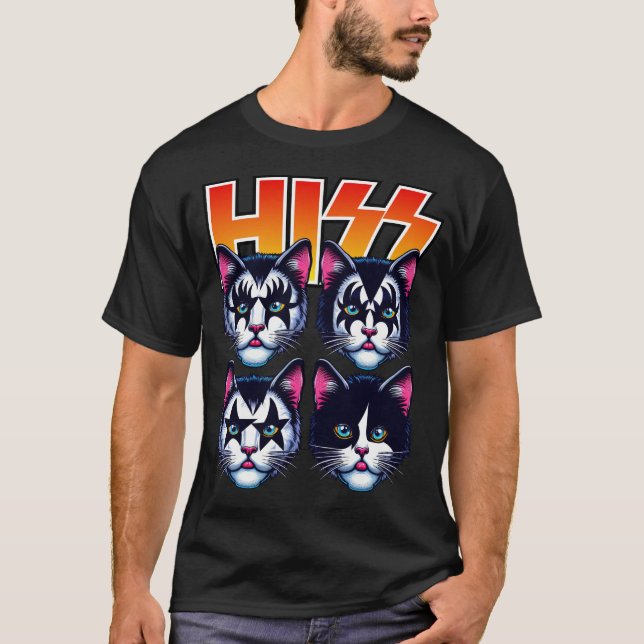 Hiss Cats Rock Kittens Rocking Music Cat Lovers T-Shirt (Front)