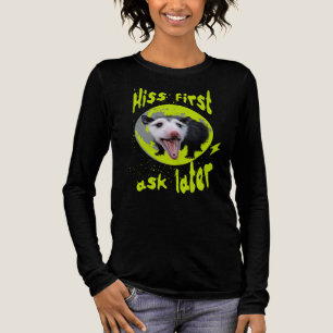 Hiss First Ask Later Funny Opossum Humour Tri-Blend Shirt