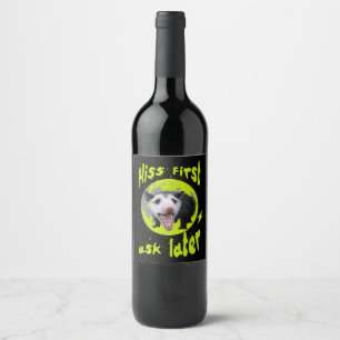 Hiss First Ask Later Funny Opossum Humour Wine Label