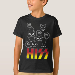 HISS Funny Cute Cat Mum Kitty Cats Lover Rock T-Shirt