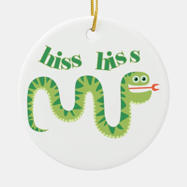 Hiss Hiss Snake Ceramic Tree Decoration (Front)