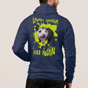 Hiss Machine Funny Grumpy Opossum Feral Humour Hoodie