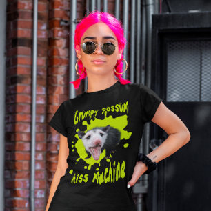 Hiss Machine Funny Grumpy Opossum Feral Humour T-Shirt