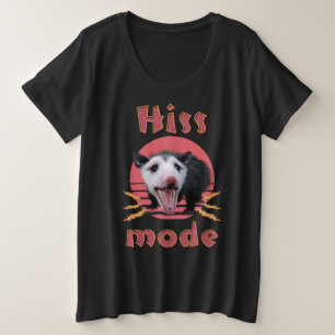 Hiss Mode Funny Opossum Chaotic Animal Plus Size T-Shirt