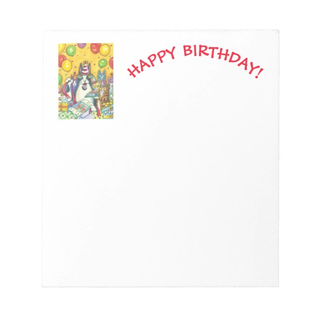 Hiss N' Fitz CAT HAPPY BIRTHDAY NOTEPAD (Front)