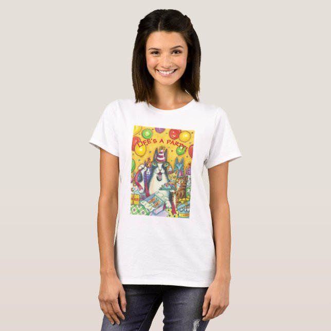 Hiss N' Fitz CAT PARTY BASIC T-SHIRT Customise (Front Full)
