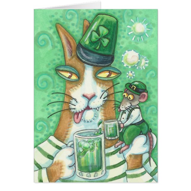 HISS N' FITZ CAT & RAT, CHEERS TO GREEN BEER Blank (Front)