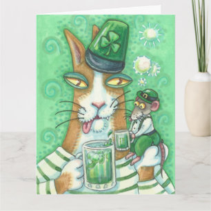 Hiss N' Fitz Cat ST. PATRICK'S DAY CARD Large
