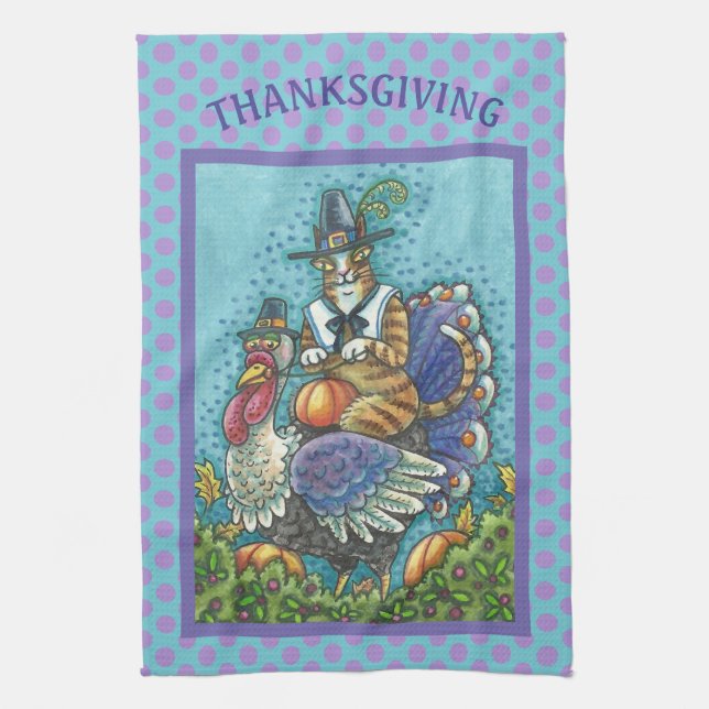 HISS N' FITZ CAT, THANKSGIVING KITCHEN TOWEL (Vertical)