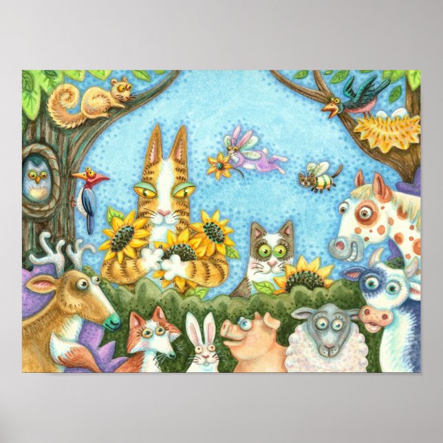 HISS N' FITZ CATS AND MENAGERIE OF FRIENDS, FUNNY POSTER (Front)