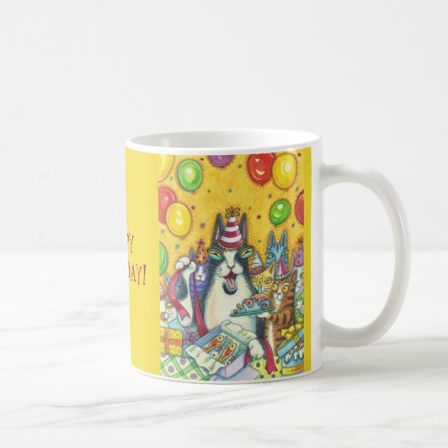 Hiss N' Fitz Cats BIRTHDAY MUG *Customise Text (Right)