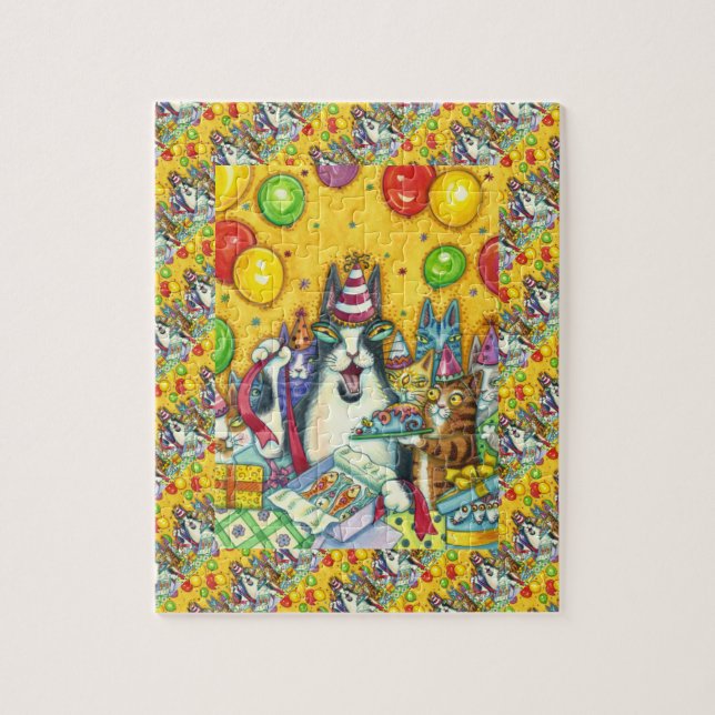 HISS N' FITZ CATS, KITTENS, MICE, FUNNY BIRTHDAY JIGSAW PUZZLE (Vertical)