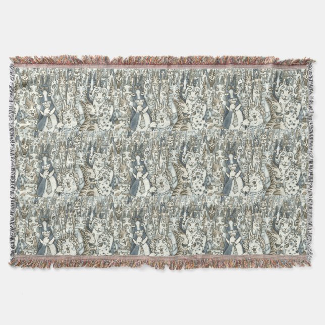 Hiss N' Fitz Cats LIFE'S A PARTY THROW BLANKET (Front)