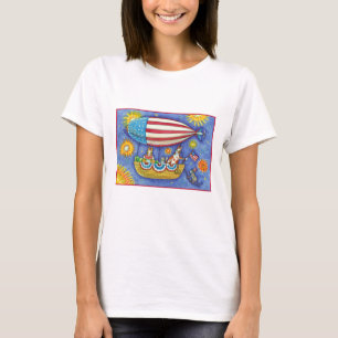 HISS N' FITZ CATS & MOUSE IN 4TH OF JULY ZEPPELIN T-Shirt