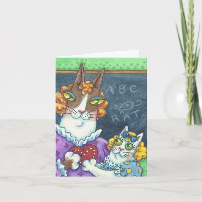 Hiss N' Fitz Cats TEACHER'S PET VALENTINE CARD (Front)