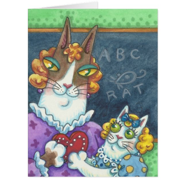Hiss N' Fitz Cats TEACHER'S PET VALENTINE CARD (Front)