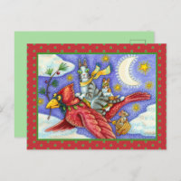 HISS N' FITZ FUNNY CATS, GIANT CHRISTMAS CARDINAL