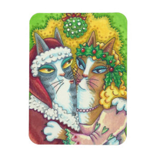 HISS N' FITZ KISSING CATS, SANTA CLAWS MAGNET