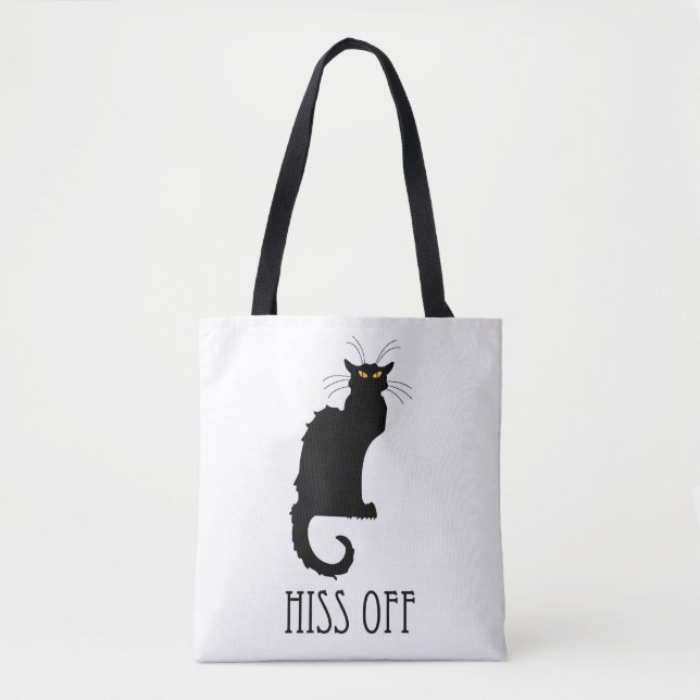 Hiss Off Cat Funny Tote Bag (Front)